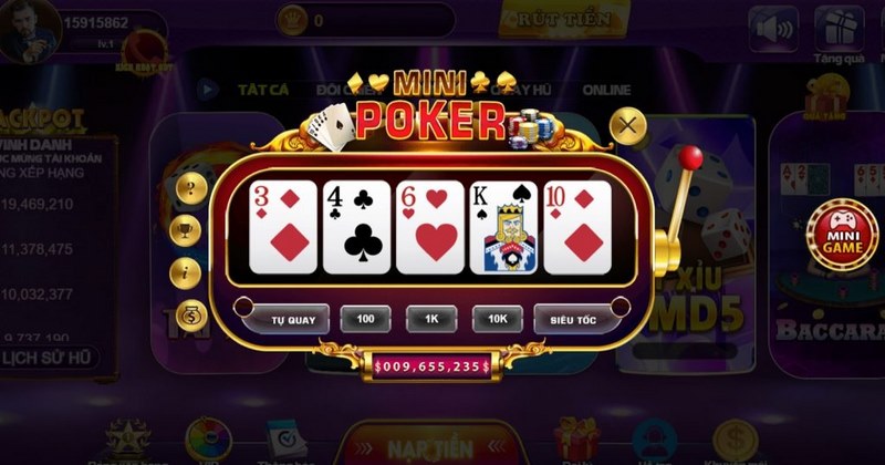 Mini Poker là một trò chơi đánh bài phổ biến trên nhiều sân chơi online