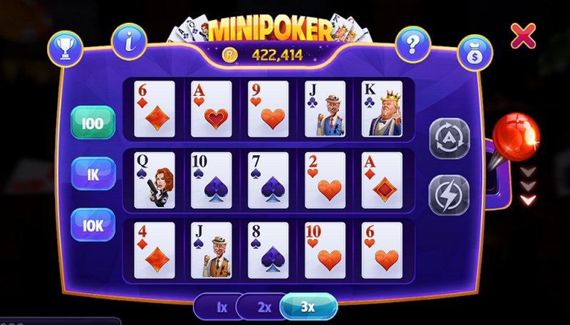 Anh em thực hiện các thao tác đơn giản là có thể biết được cách chơi Mini Poker